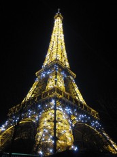 The Eiffel Tower Twinkling at Night