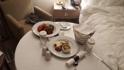 Our room service feast!