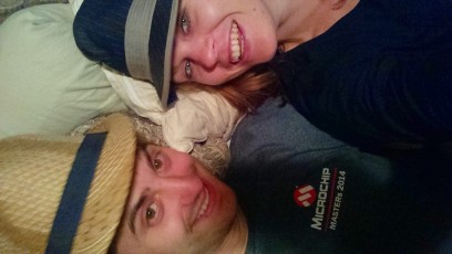 We took silly fedora selfies for our first anniversary after getting some cajun food!