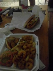 We got Cajun food and watched the Grand Tour.