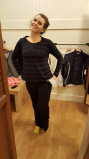 Getting ready to go to Europe at Athleta!