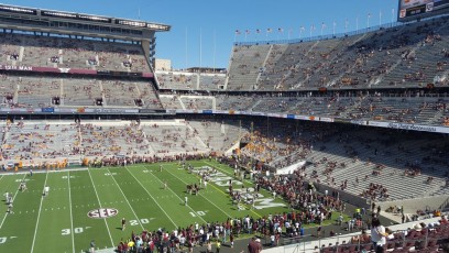 The Aggies warming up