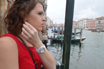Kallie looking out on the Grand Canal