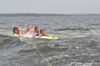 Kallie having family fun on the tube