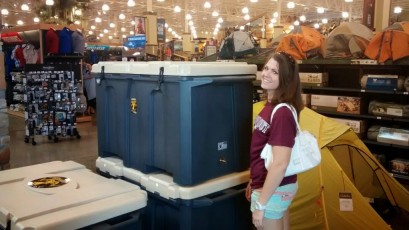 We found the biggest cooler ever at Bass Pro!