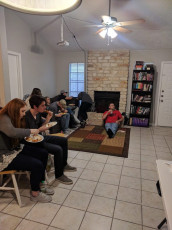 Friends watching the game